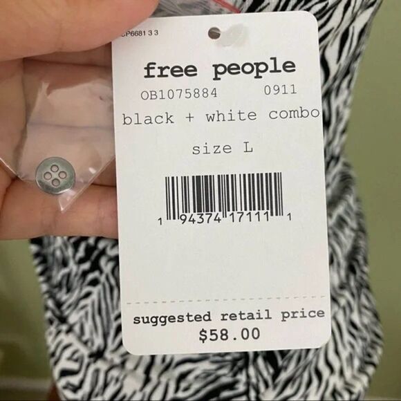 Free People Coco Racerback Tank Zebra Print - Size Large - Picture 7 of 8